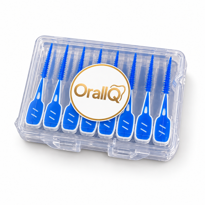 OralIQ Silicone Interdental Brushes – Straight (16 Pack) — packaging view on white