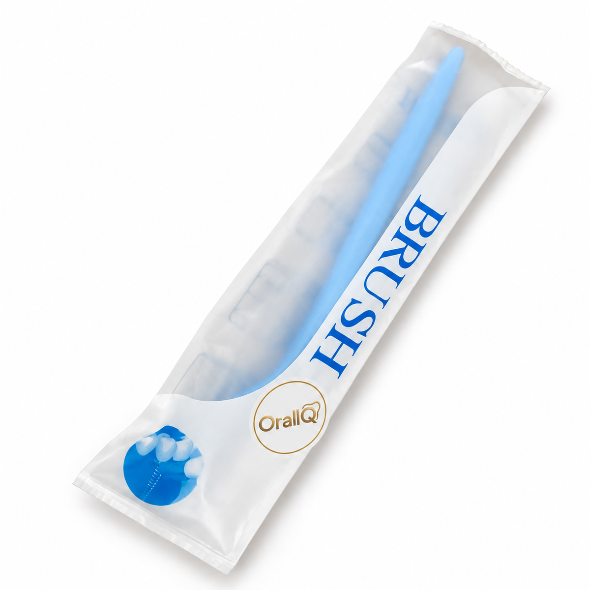 OralIQ Universal Care Brush — packaging view on white